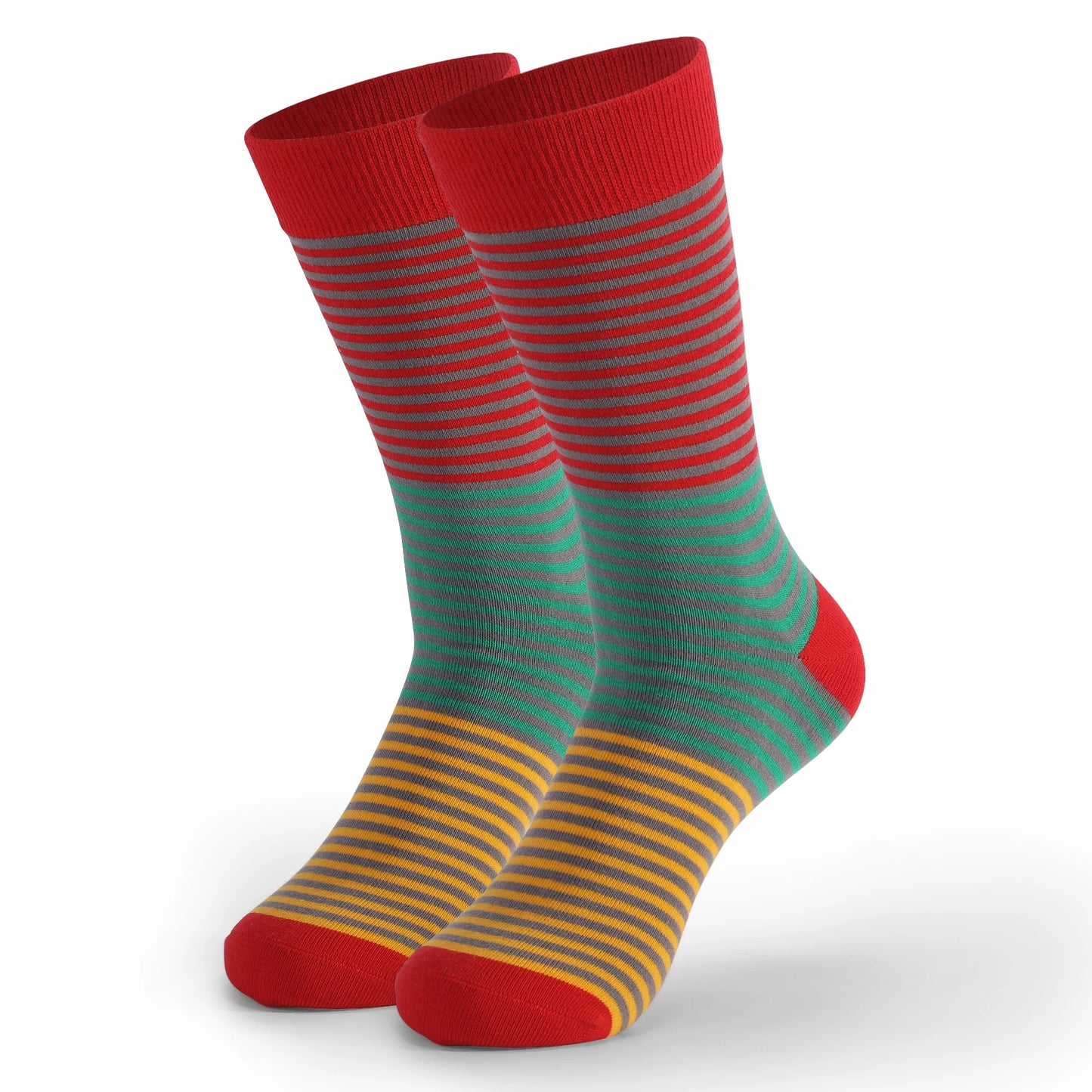 5 Pairs Mens Fun Dress Socks, Pattern Funny Socks Pack, Colorful Striped Combed Cotton Novelty Socks,Cool Breathable Casual Socks FairBrands