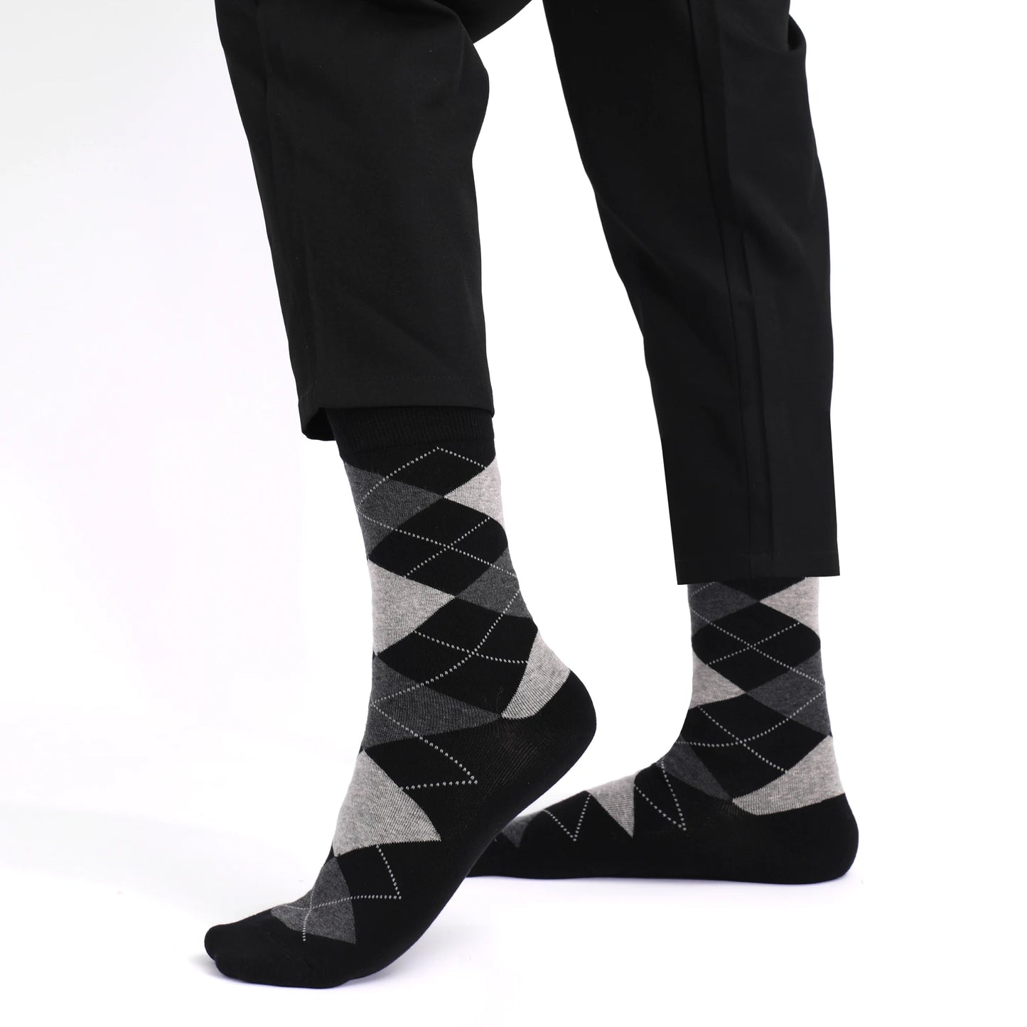 5 Pairs Mens Dress Socks stripe Plus Size,High Quality Combed Cotton Crew Socks,Black Cool Breathable Casual Socks for men FairBrands