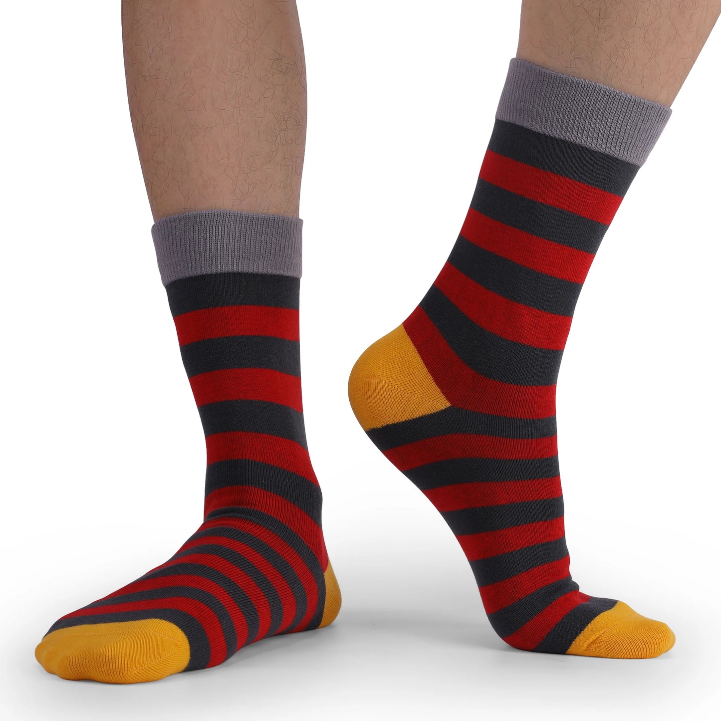 5 Pairs Mens Fun Dress Socks, Pattern Funny Socks Pack, Colorful Striped Combed Cotton Novelty Socks,Cool Breathable Casual Socks FairBrands