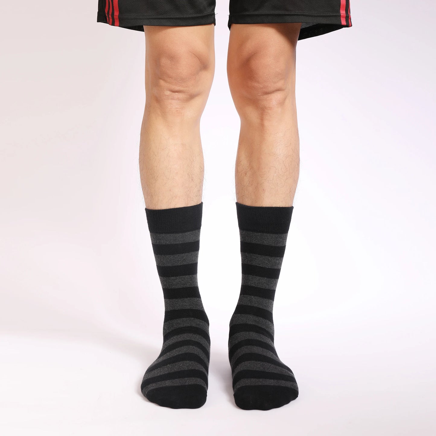 5 Pairs Mens Dress Socks stripe Plus Size,High Quality Combed Cotton Crew Socks,Black Cool Breathable Casual Socks for men FairBrands