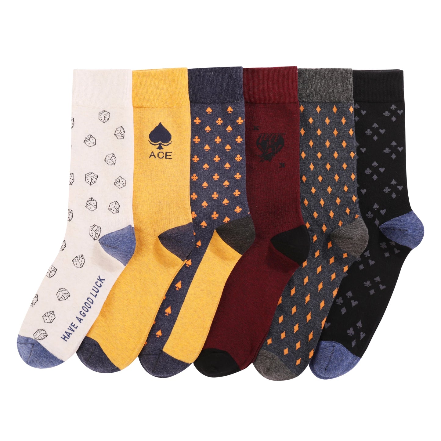 5 Pairs Mens Argyle Dress Socks Plus Size,High Quality Combed Cotton Crew Socks,Black Cool Breathable Casual Socks for men FairBrands