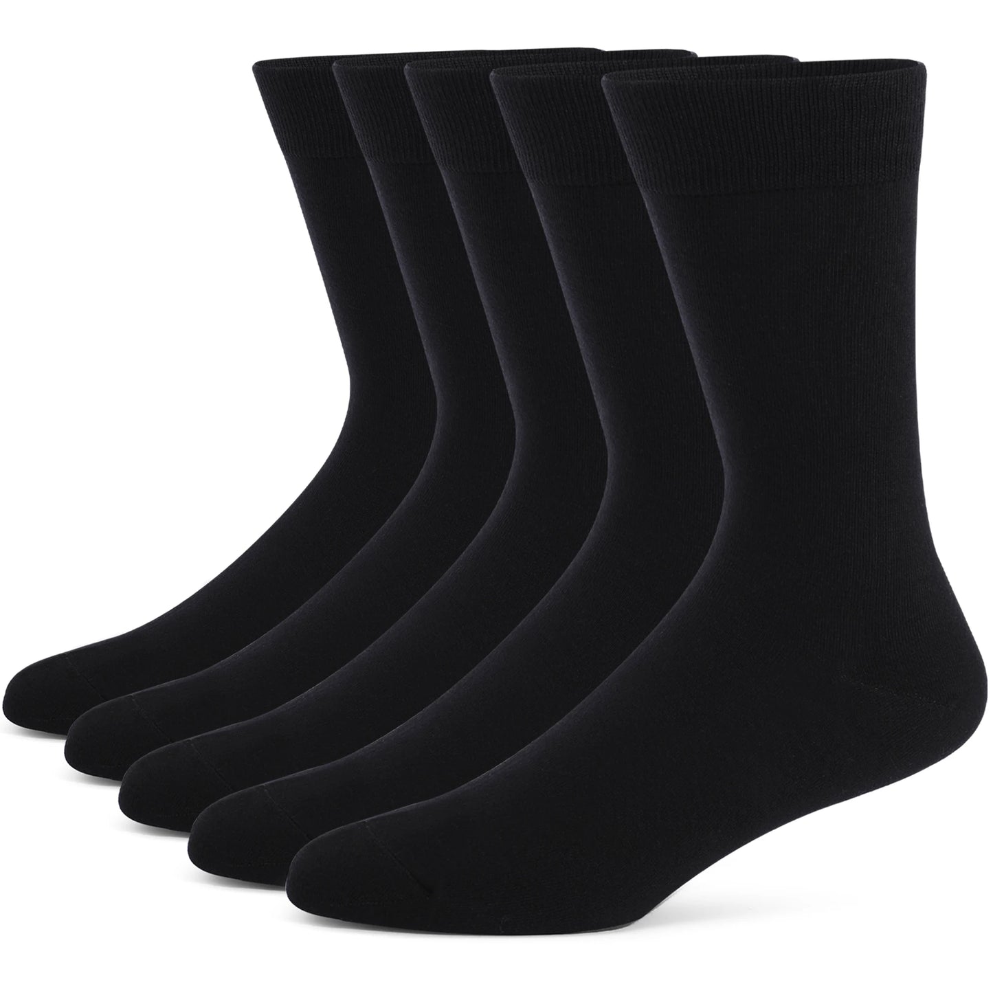5 Pairs Mens Dress Socks stripe Plus Size,High Quality Combed Cotton Crew Socks,Black Cool Breathable Casual Socks for men FairBrands