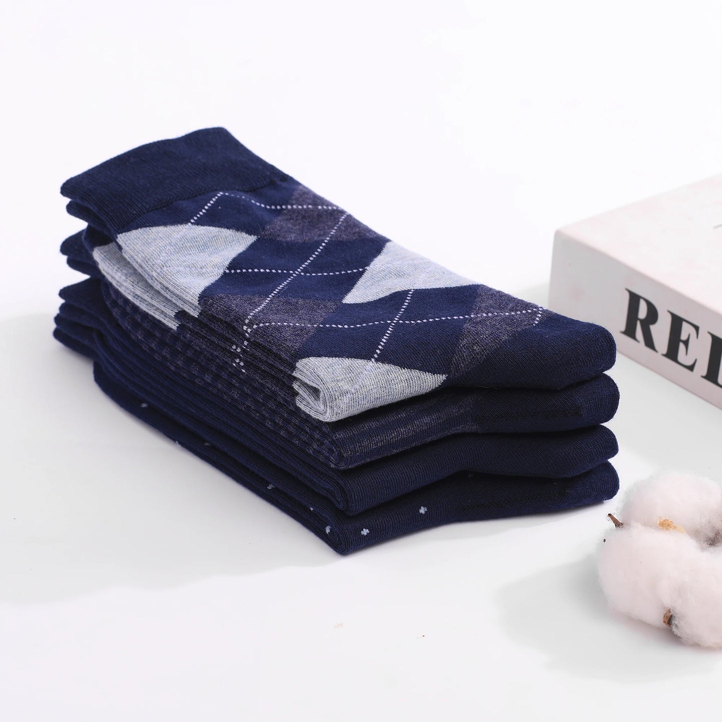 5 Pairs Mens Dress Socks stripe Plus Size,High Quality Combed Cotton Crew Socks,Black Cool Breathable Casual Socks for men FairBrands