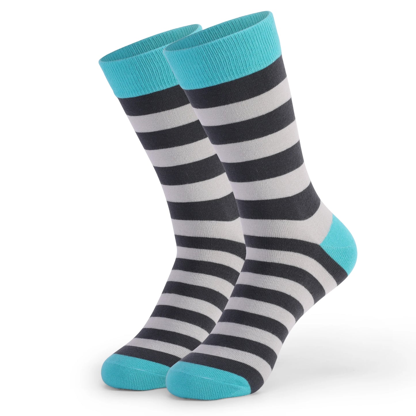 5 Pairs Mens Fun Dress Socks, Pattern Funny Socks Pack, Colorful Striped Combed Cotton Novelty Socks,Cool Breathable Casual Socks FairBrands