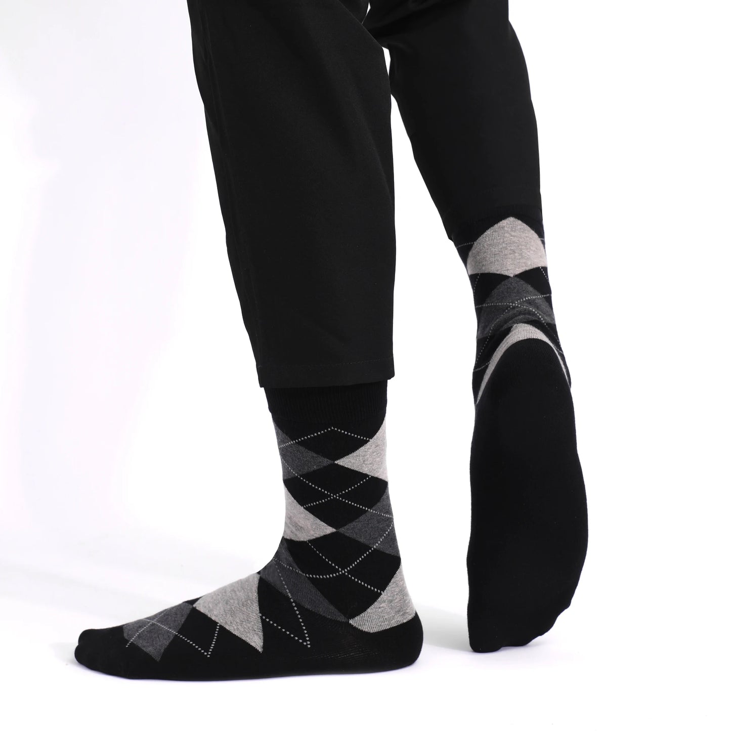 5 Pairs Mens Dress Socks stripe Plus Size,High Quality Combed Cotton Crew Socks,Black Cool Breathable Casual Socks for men FairBrands