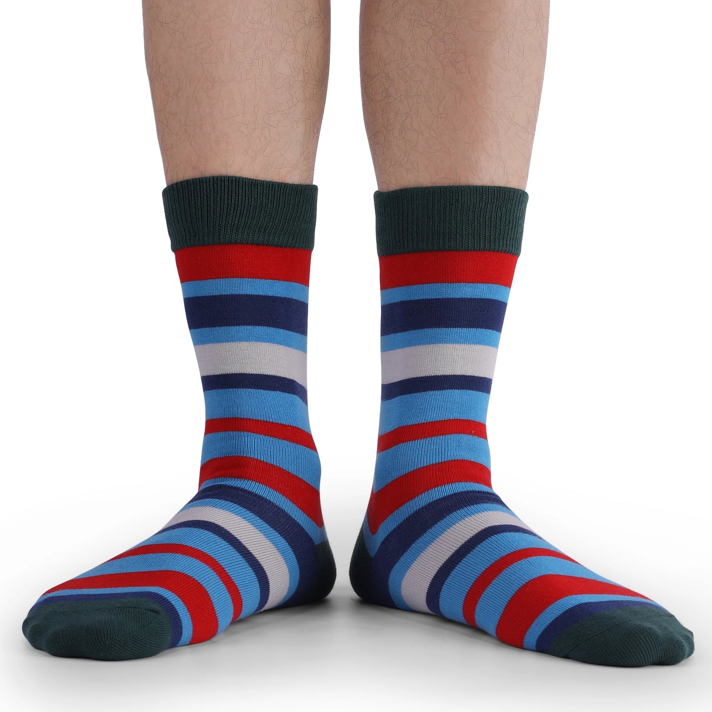 5 Pairs Mens Fun Dress Socks, Pattern Funny Socks Pack, Colorful Striped Combed Cotton Novelty Socks,Cool Breathable Casual Socks FairBrands