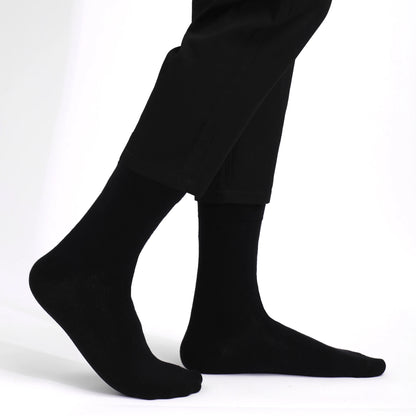 5 Pairs Mens Dress Socks stripe Plus Size，High Quality Combed Cotton Crew Socks，Black Cool Breathable Casual Socks for men FairBrands