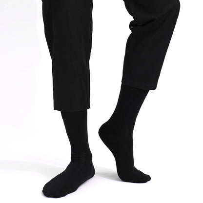 5 Pairs Mens Dress Socks stripe Plus Size，High Quality Combed Cotton Crew Socks，Black Cool Breathable Casual Socks for men FairBrands