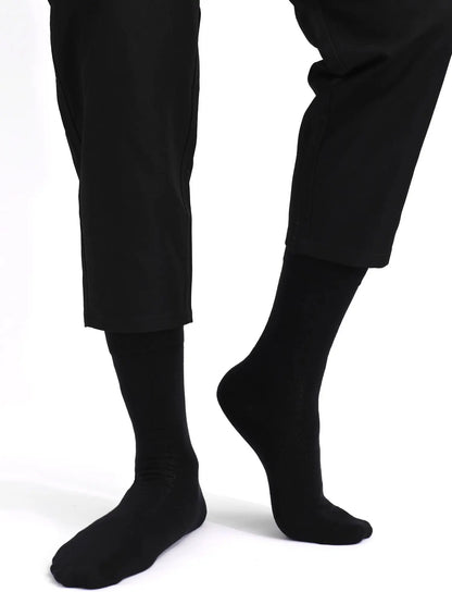 5 Pairs Mens Dress Socks stripe Plus Size，High Quality Combed Cotton Crew Socks，Black Cool Breathable Casual Socks for men FairBrands
