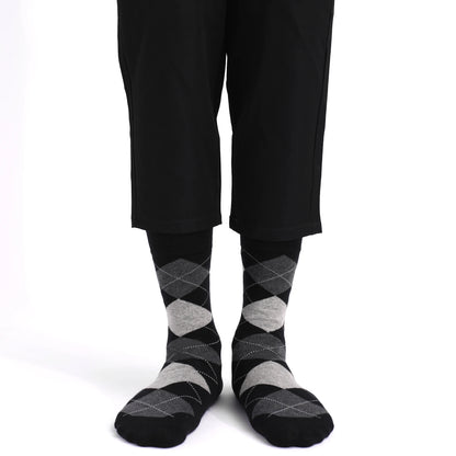 5 Pairs Mens Dress Socks stripe Plus Size，High Quality Combed Cotton Crew Socks，Black Cool Breathable Casual Socks for men FairBrands