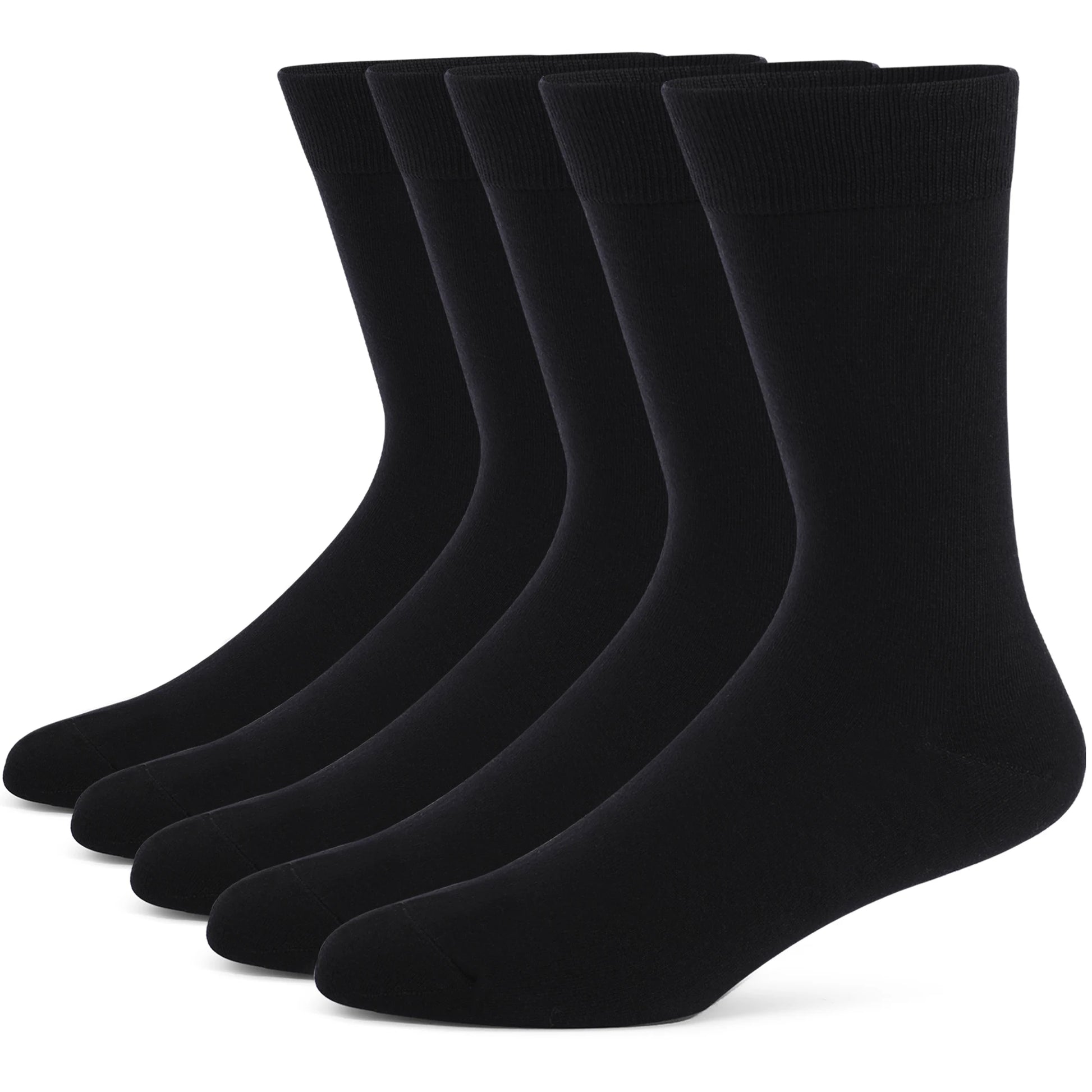 5 Pairs Mens Dress Socks stripe Plus Size，High Quality Combed Cotton Crew Socks，Black Cool Breathable Casual Socks for men FairBrands